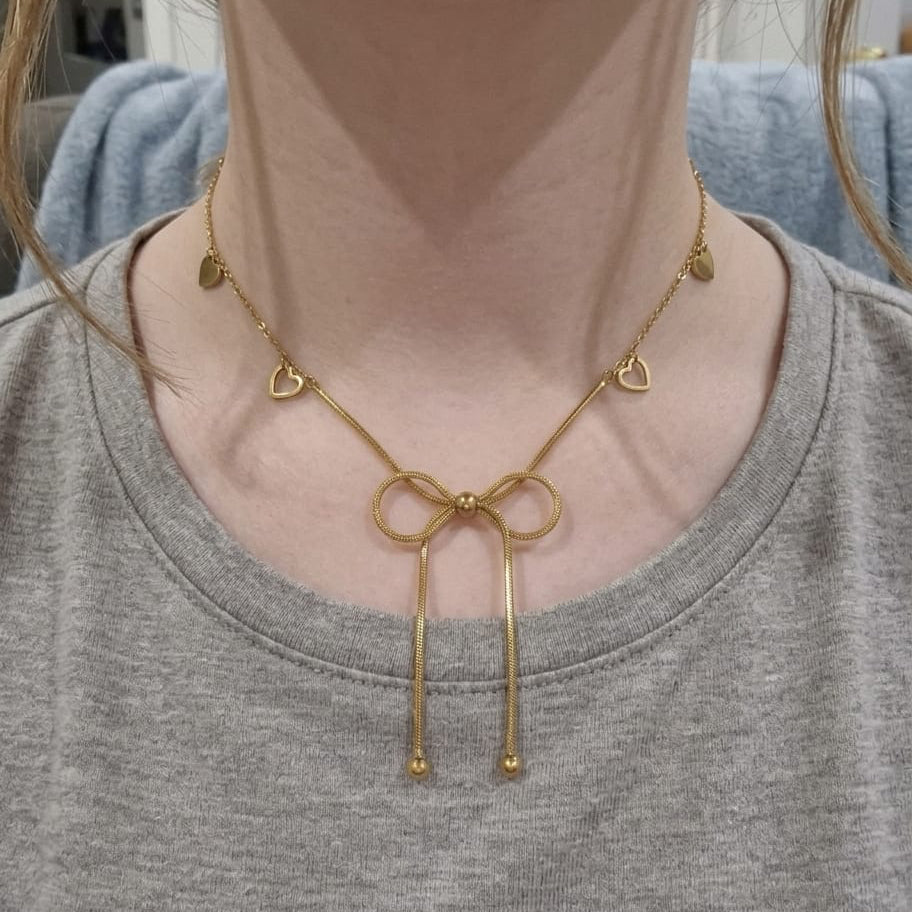 Bow Coquette Stainless Steel Necklace