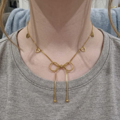 Bow Coquette Stainless Steel Necklace