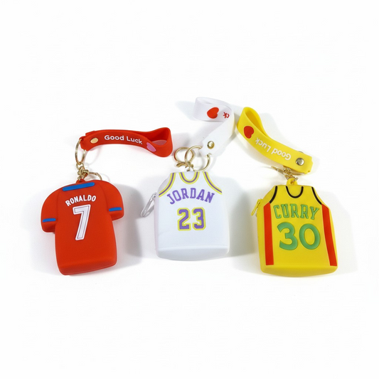 Sports Jersey Silicon Coin Pouch Keychain