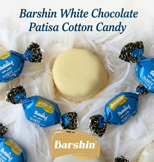 Barshin Vanilla Pashmak – White Chocolate Coated | Premium Persian Patisa Cotton Candy