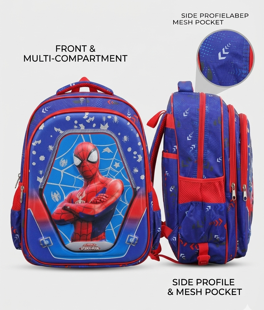 Spiderman 3D School Bag for Boys