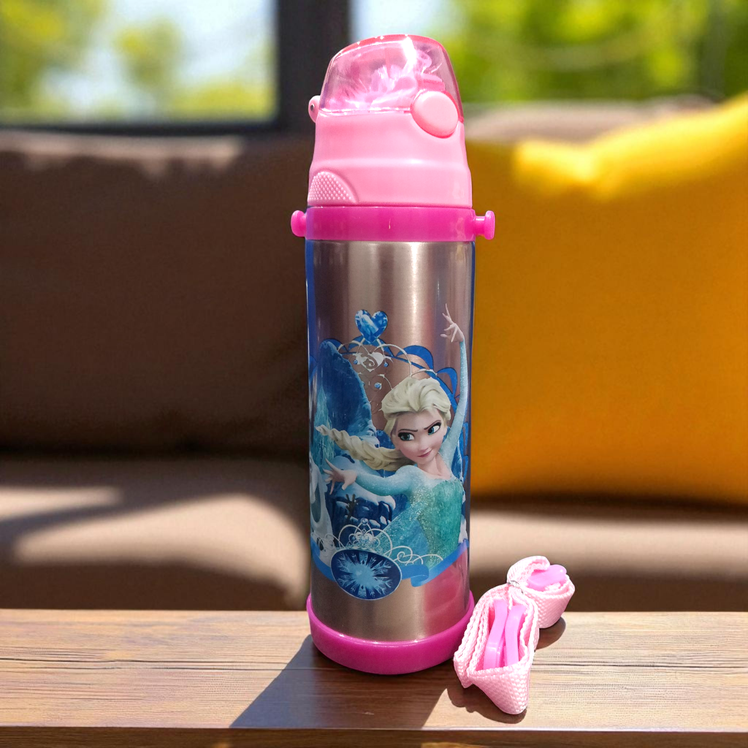 Frozen Elsa Stainless Steel Straw Water Bottle 