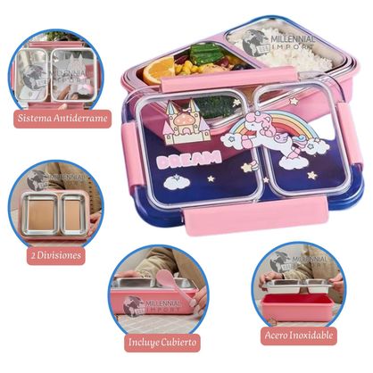 Spaceship & Unicorn Big Size Insulated Lunch Box For Kids
