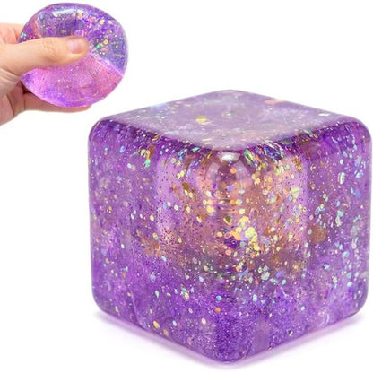 Glitter Cube Squishy Fidget Toy
