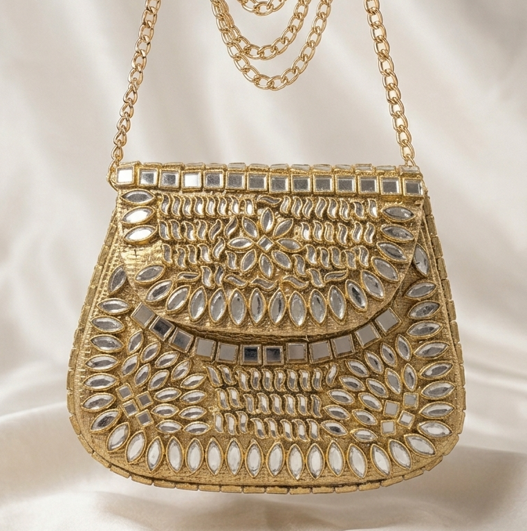 Luxury Original Kundan Clutch Bag