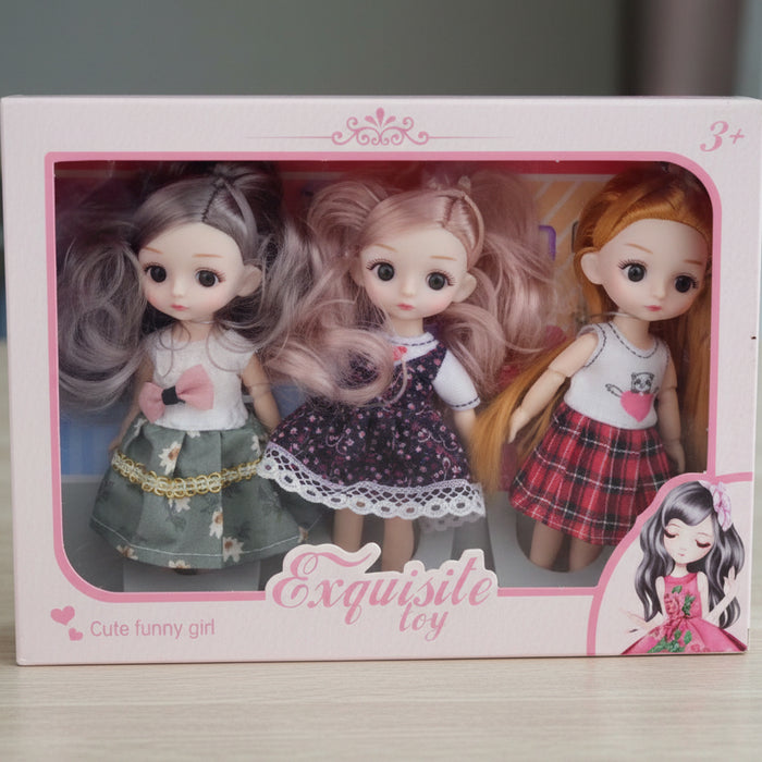 Realistic Bendable Mini Dolls Set