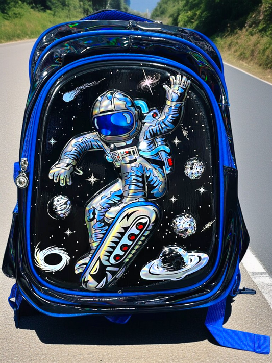 Holographic Spaceman 3D School Bag