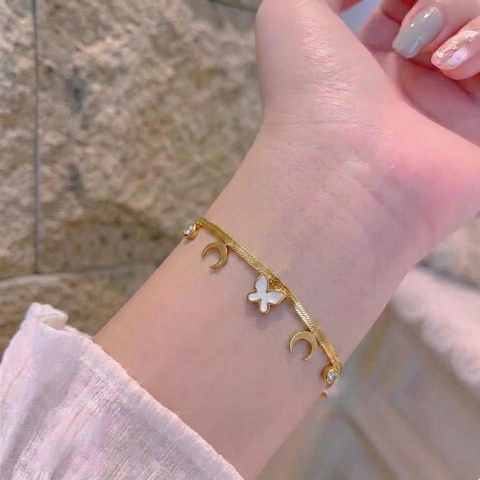 Butterfly Moon Stainless Steel Bracelet