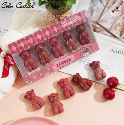 Color Castle Pack Of 5 Cute Bear Lip Glosses