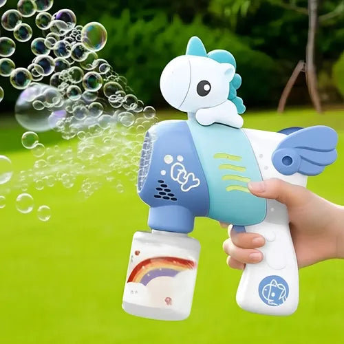 10 Holes Unicorn Bubble Gun With Solution