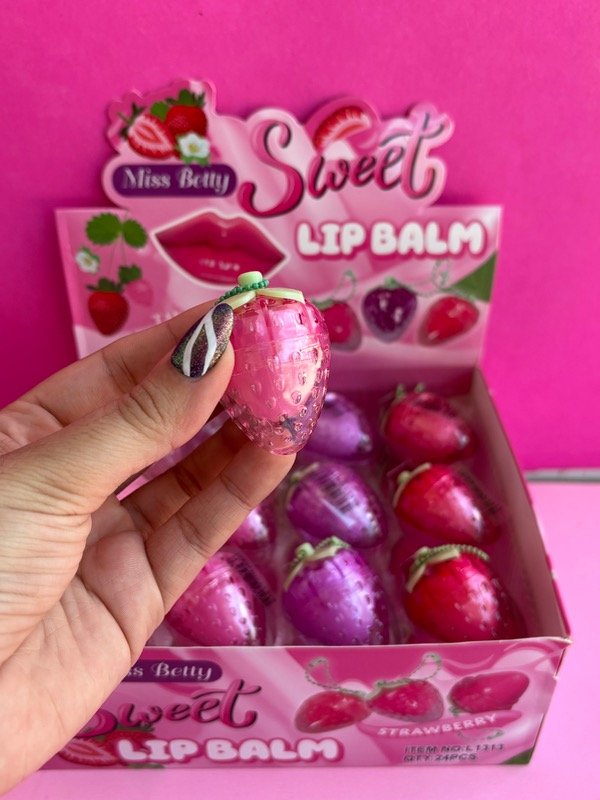 Crystal Strawberry Lip Balm – Moisturising & Glossy Lip Care