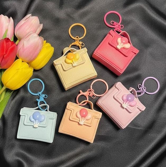 Mini PU Leather Handbag Keychain & Pouch