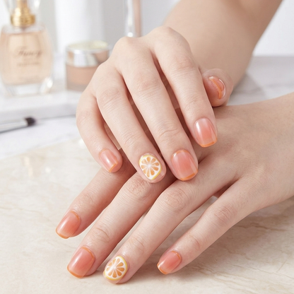 Zesty Orange Summer Edition – 24pcs Luxury Press-On Nail Kit