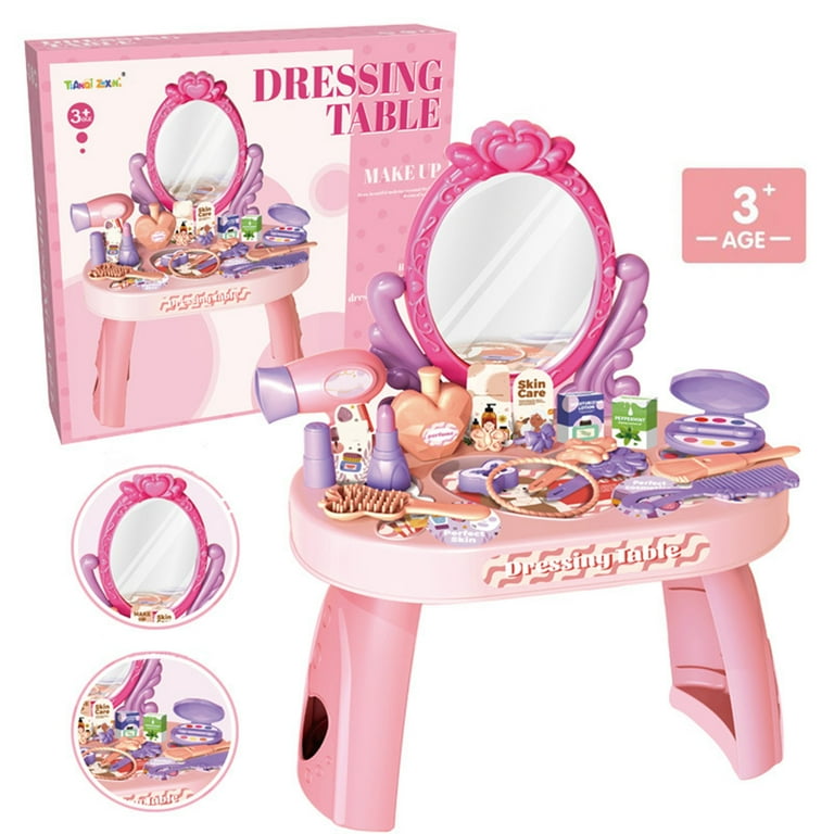 Dressing Table Pretend Play Toy – 30 Pcs Beauty Set for Girls