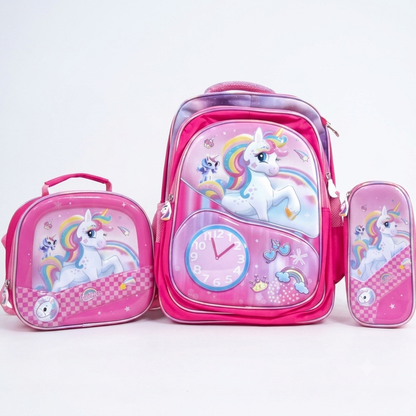 Unicorn 3 Piece School Bag Set (Montessori to Class 2)