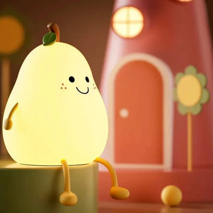 Chargable Silicon Pear Color Changing Night lamp