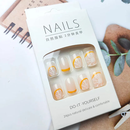 Zesty Orange Summer Edition – 24pcs Luxury Press-On Nail Kit