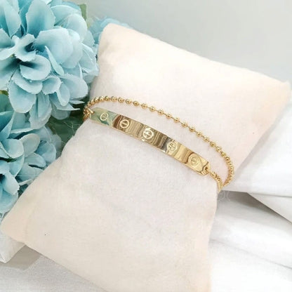 Chanel Double Chain Stainless Steel Bracelet