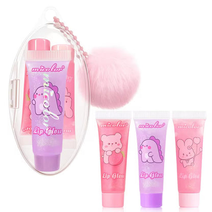 Kawaii Bunny Lip Gloss – 3 Pcs Lip Gloss Set With Gift Packaging