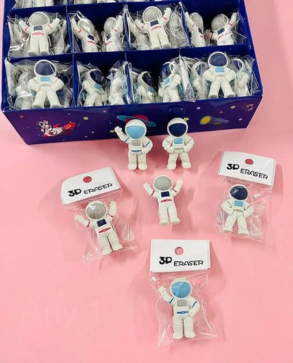 Spaceship 3D Space Man Pencil Erasers(Set Of 3)