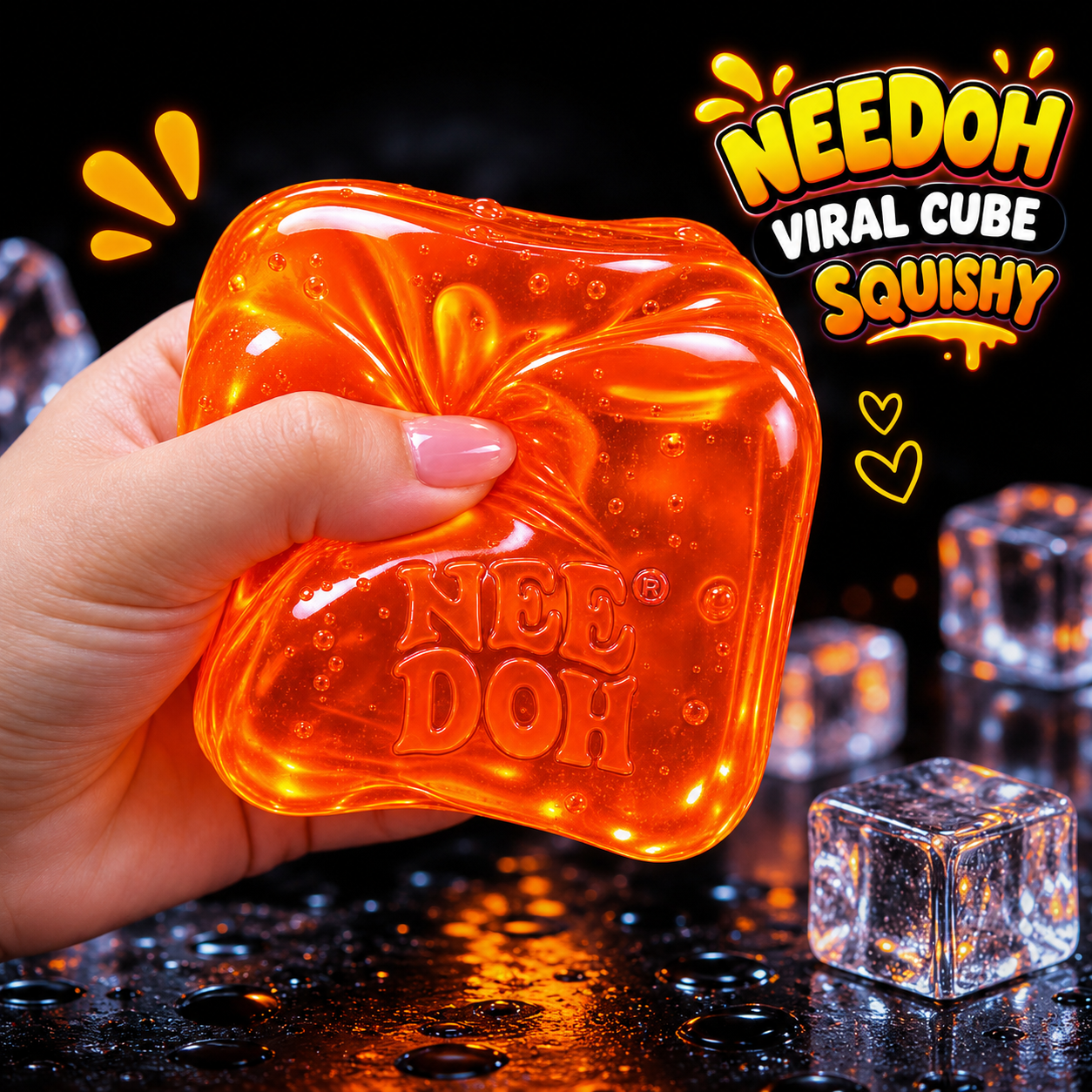 Viral NeeDoh Nice Ice Cube – Super Solid Squish