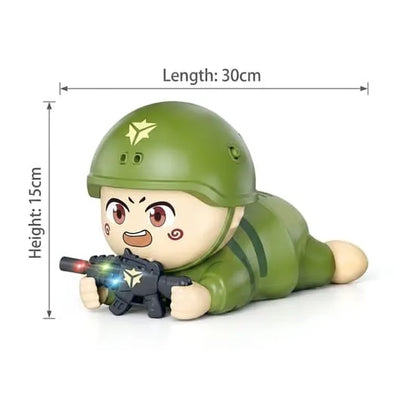 Cute Crawling Baby Soldier With Music and Lights