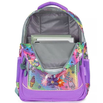 Unicorn Neon Sequin  School Bag