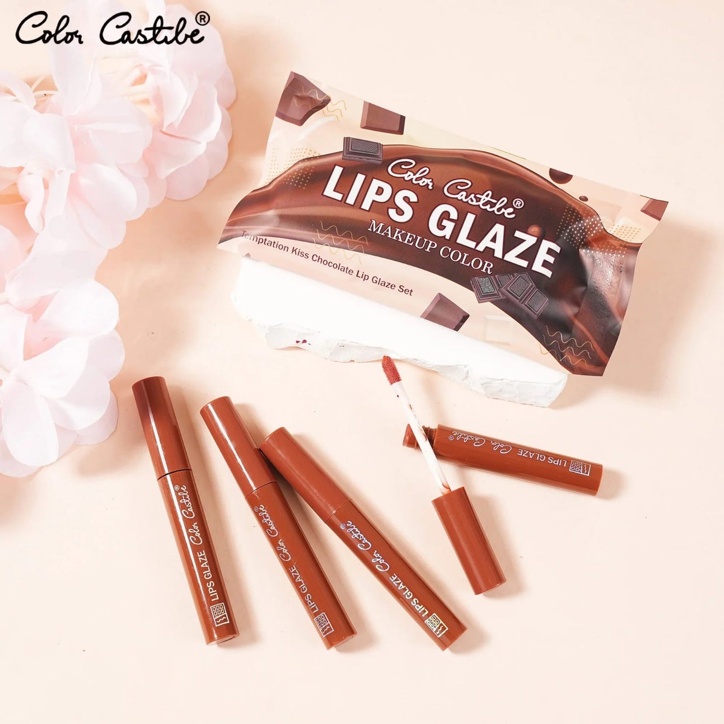 Magic Casa Chocolate-Scented Lip Glaze Set – 4-Piece Matte Collection