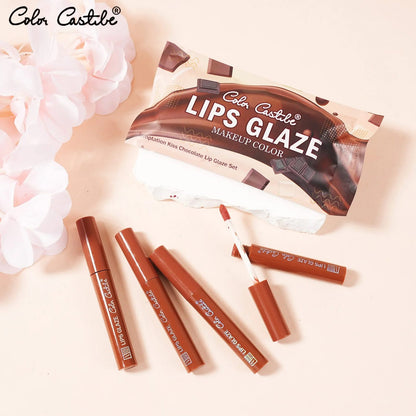 Magic Casa Chocolate-Scented Lip Glaze Set – 4-Piece Matte Collection