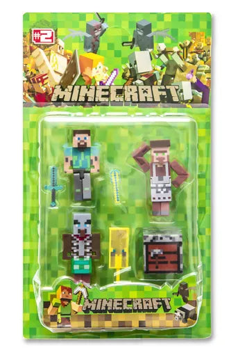 Minecraft-Style Action Figures Set – Kids Block Game Characters Toy (Pack of 4+)