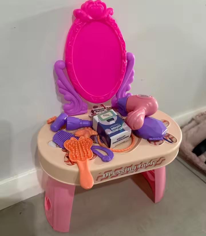 Dressing Table Pretend Play Toy – 30 Pcs Beauty Set for Girls