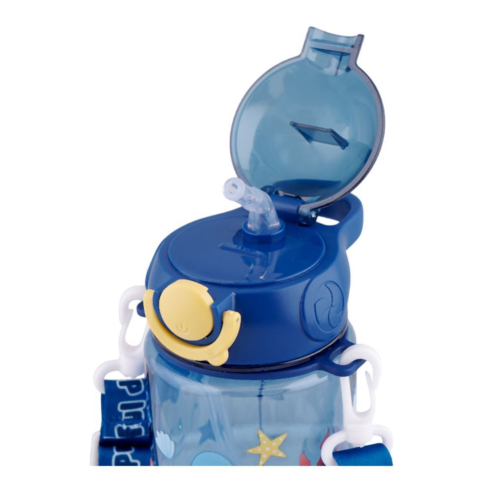 Kids Cartoon 600ml Sipper Water Bottle with Adjustable Strap & Cap Lock