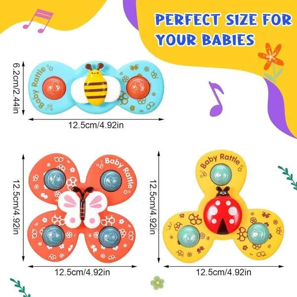 Baby Rattle Turntable Suction Spinner Rattle Set