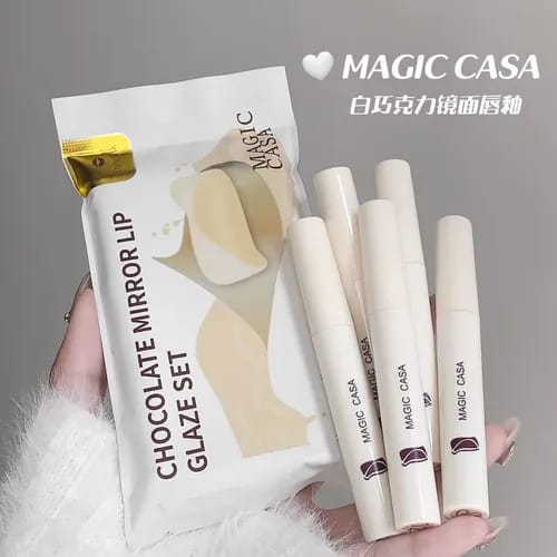 Magic Casa Chocolate-Scented Lip Glaze Set – 4-Piece Matte Collection