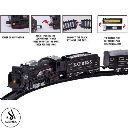 13 Pcs Batter Operated Train Track With Lights | Box Packing