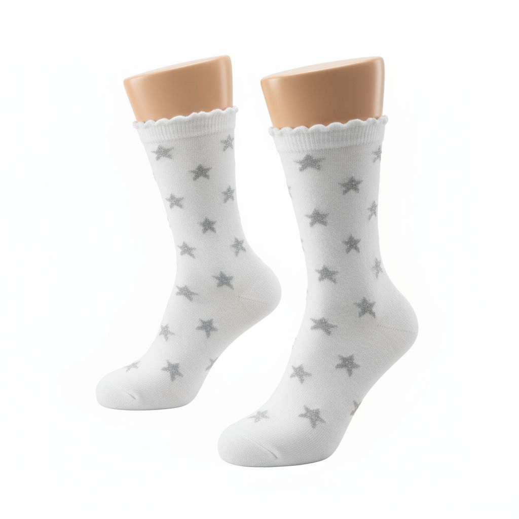 White Star Glitter Socks