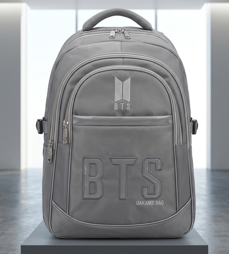 BTS Premium Quality School & College Backpack (Elegant Grey)