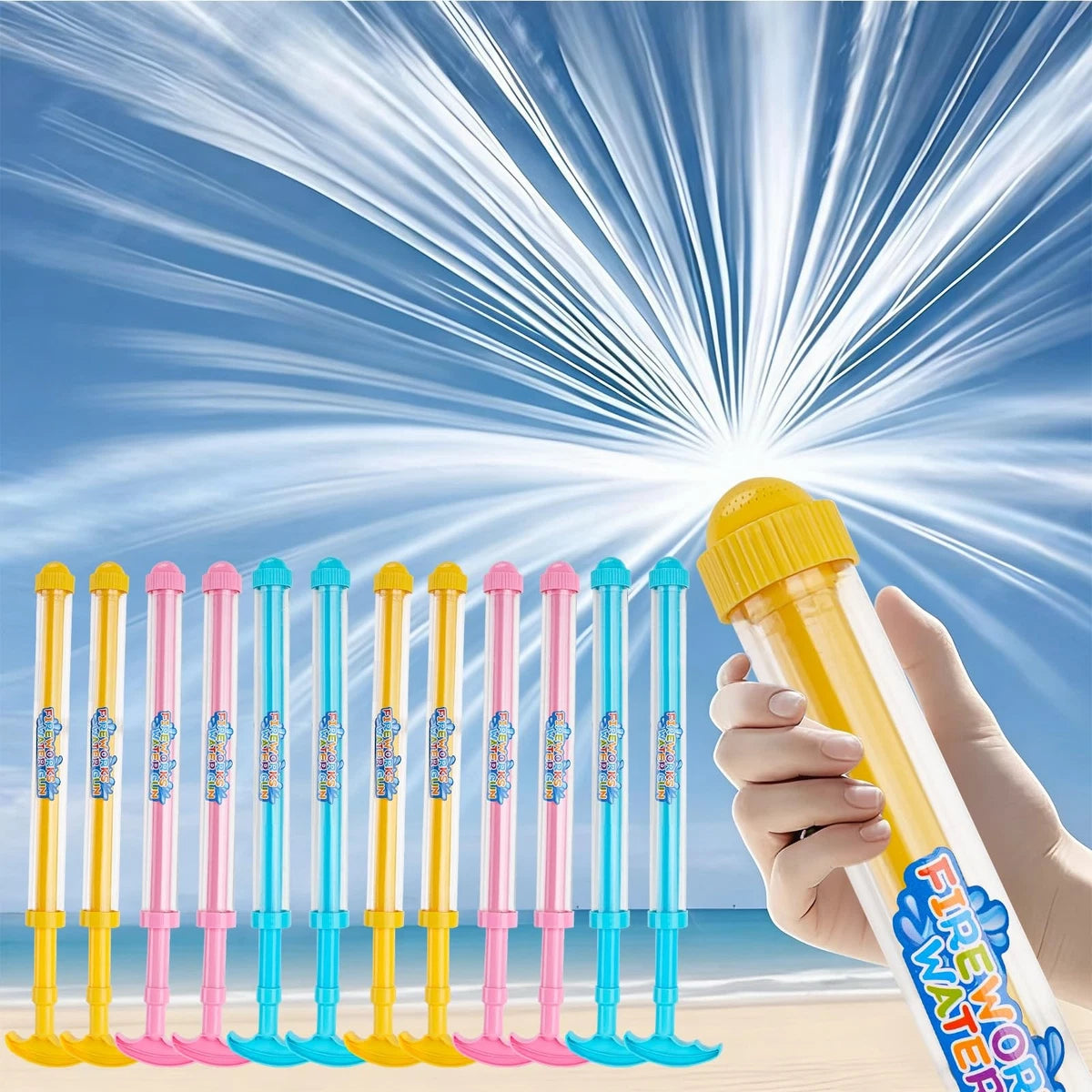 Kids Summer Fun Fire Work Fountain Water Gun Stick