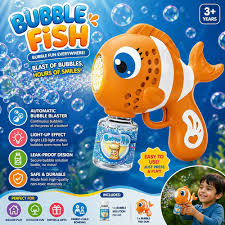 Nemo Fish Bubble Gun With Lights and Solution