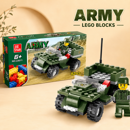 92 Pcs Army Car Lego Blocks