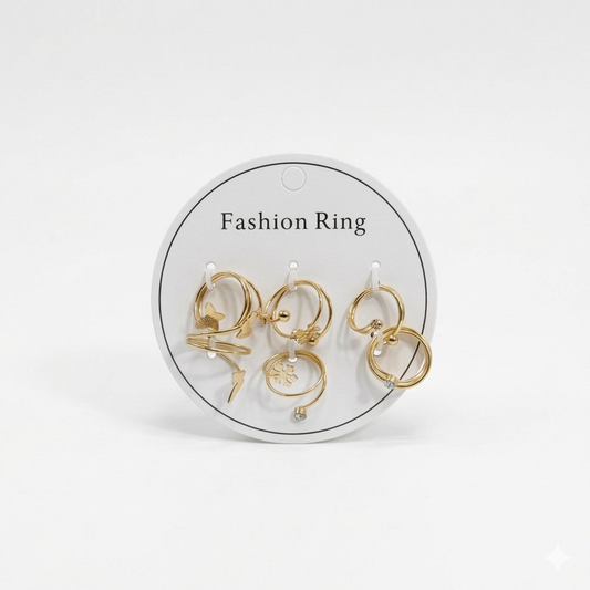 Elegant Gold-Tone Fashion Ring Set | Versatile Boho Accessories