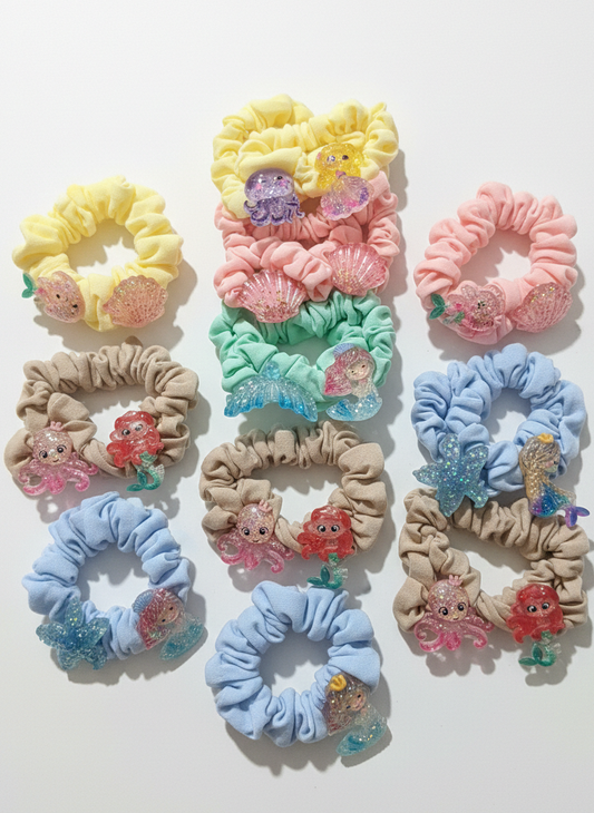 Mermaid Acrylic Scrunchies for Girls