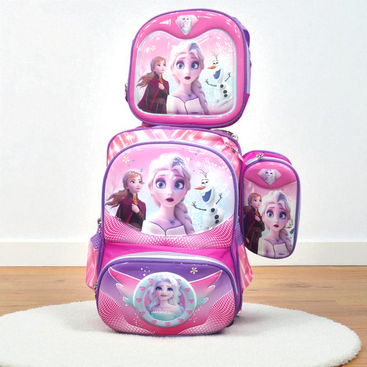 Frozen 3 Pc High Quality School Bag