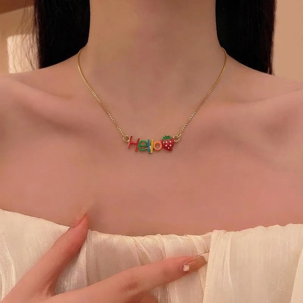 Funky 18 Karat Gold Plated Kids Choker Necklace
