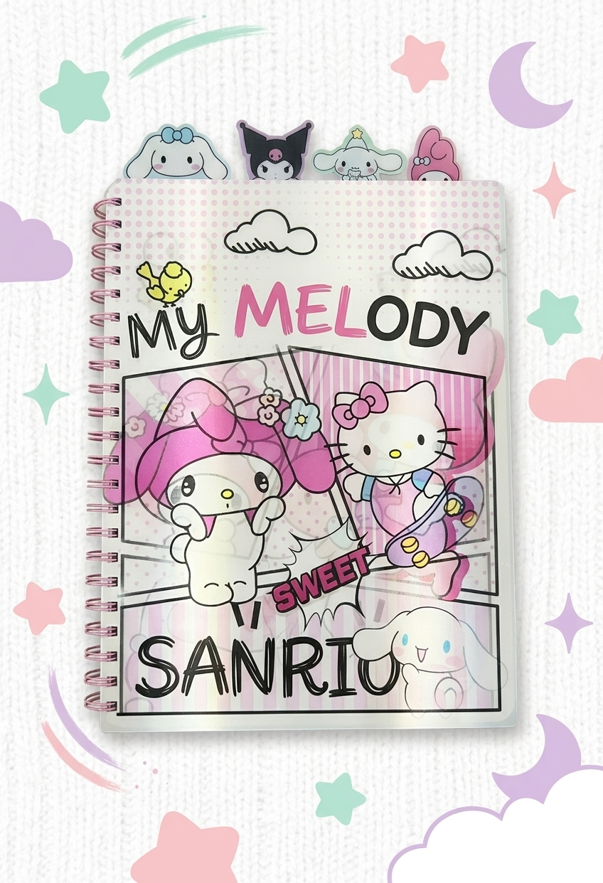 Sanrio Characters 4-Partition Premium 3D Cover Notebook