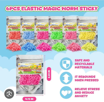 Colorful Sensory Fidget Worm Stretch Toy – Stress Relief Toy