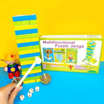 Multifunction 3 in 1 Wooden Jenga Game