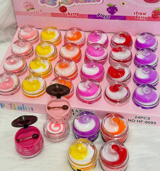 Mini Honey Pot Lip Balm – Cute Fruity Lip Care with Honey Dipper