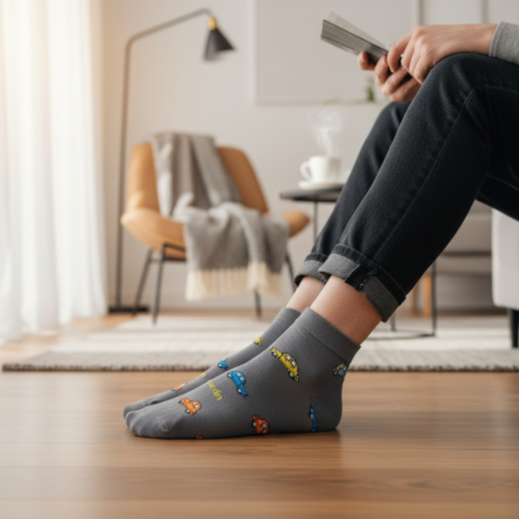 Funky Multi Cars Ankle Socks – For Age 6 to 12 Years