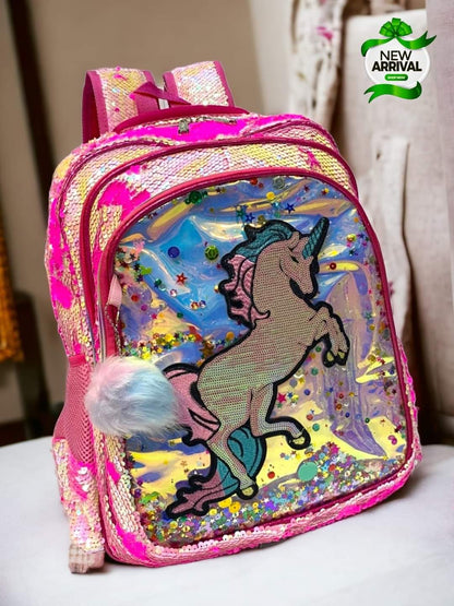 Unicorn Sequins Confetti School Bag